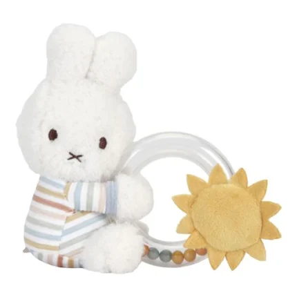 Υφασμάτινη κουδουνίστρα με κρίκο Miffy Vintage Sunny Stripes - Little Dutch