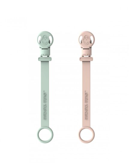 DOUBLE SOOTHER CLIP - MINT GREEN & DUSTY PINK