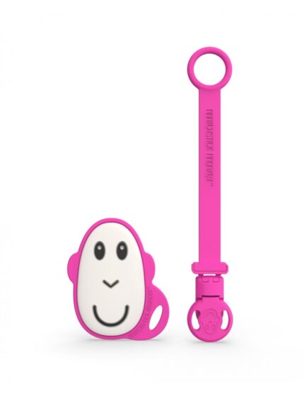 SOOTHER CLIP & FLAT MONKEY TEETHER - PINK