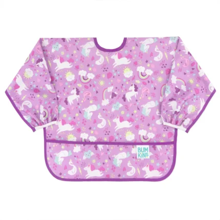 Bumkins Αδιάβροχη σαλιάρα με μακρυά μανίκια SLEEVED BIB UNICORNS