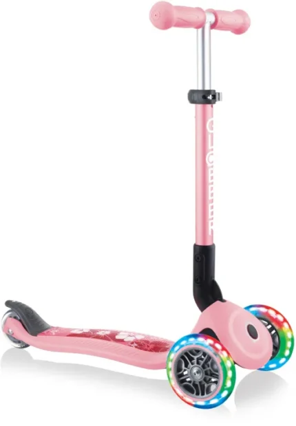 Globber Scooter Junior Foldable Fantasy Lights Flowers Pastel Pink