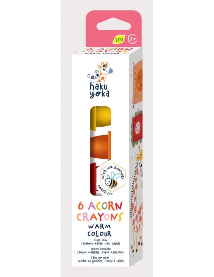 6 ACORN CRAYONS-WARM COLOUR