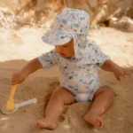 0028174 zwempak korte mouw meerkleurig seashells and stripes