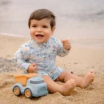 0028175 zwempak korte mouw meerkleurig seashells and stripes