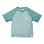 0028312 zwemshirt korte mouw groen seashells and stripes