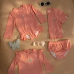 0028358 zwemshirt korte mouw roze sunny flowers