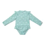 LITTLE DUTCH. Ολόσωμο μακρυμάνικο μαγιό για κορίτσια Ocean Treasures Surf Blue - 6-12 μηνών