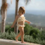 LITTLE DUTCH. Παιδικό σετ μπικίνι με βολάν Ocean Treasures Yellow