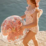 LITTLE DUTCH. Μπάλα παραλίας 3D Pink Flowers