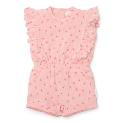 LITTLE DUTCH. Ολόσωμη φόρμα με βολάν Sunny Flowers Pink 3