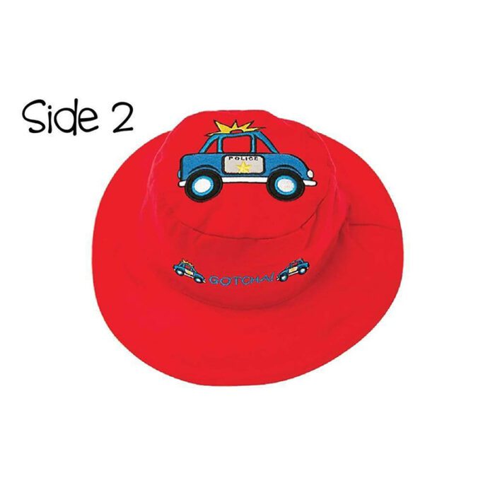 flapjacks reversible kids sun hat fire truck police car 6m 2y