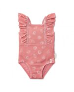 LITTLE DUTCH. Ολόσωμο μαγιό με βολάν Ocean Treasures Pink - 6-12 μηνών