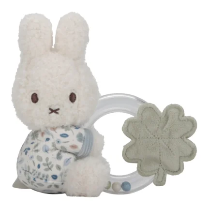 LITTLE DUTCH. Υφασμάτινη κουδουνίστρα με κρίκο Miffy - Lucky Leaves GR