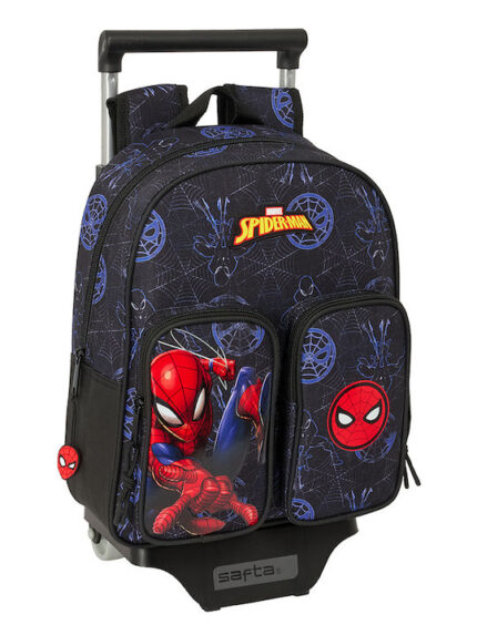 Σχολική τσάντα trolley Spiderman. Safta. Happy bee