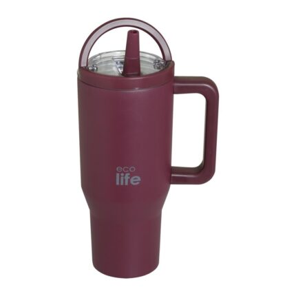 Ανοξείδωτο tumbler 900ml. Cranberry. Ecolife. Happy bee