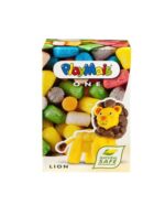 mini κατασκευή με σφουγγαράκια από καλαμπόκι. Λιοντάρι. Playmais. Happy bee