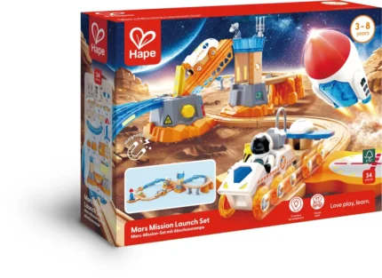 Railway Ξύλινος σιδηρόδρομος Αποστολή στο διάστημα. Hape. Happy bee