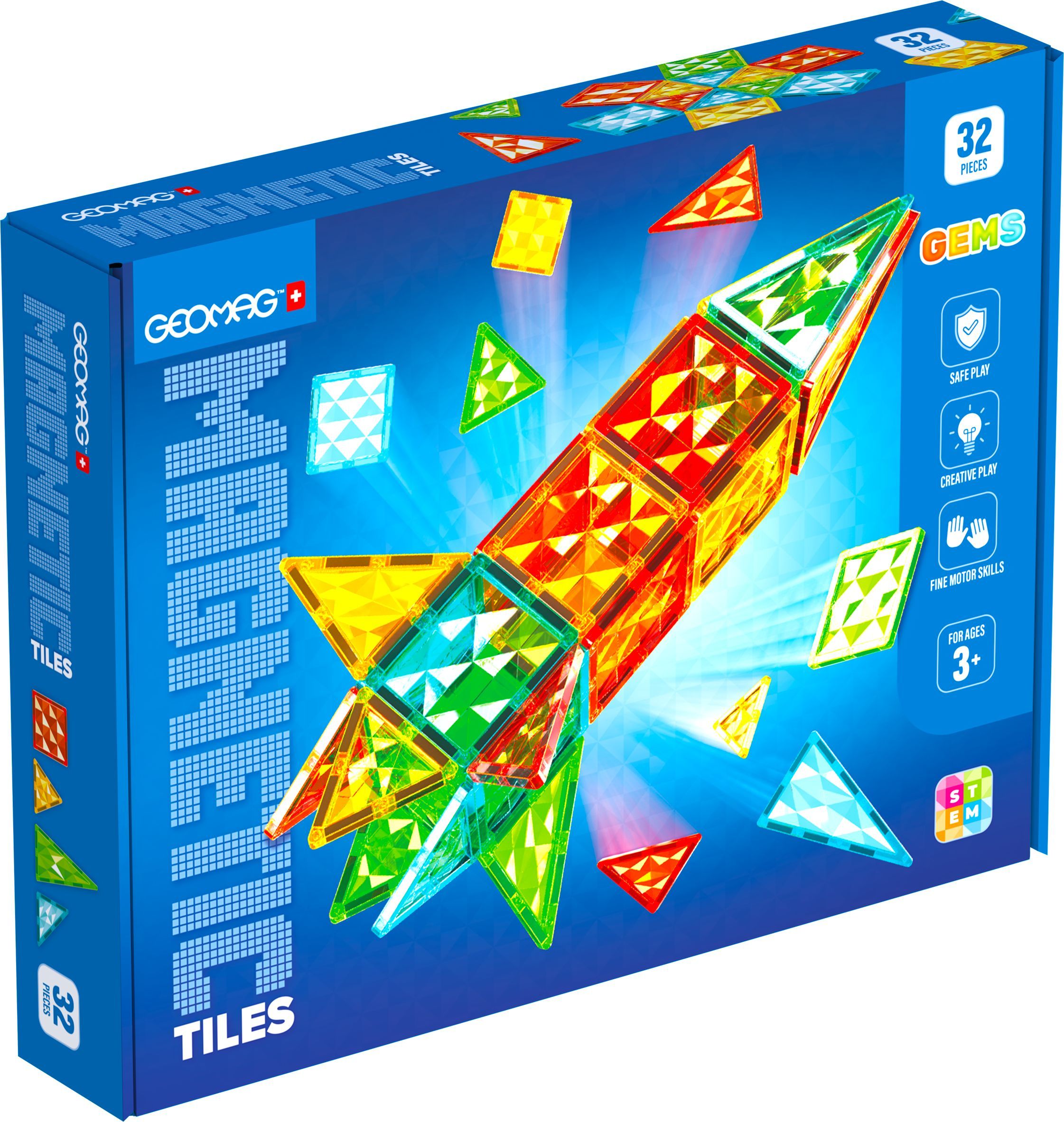 Geomag Magnetic Tiles Gems Rocket 32pcs. Geomag Magnetic Tiles Gems Rocket 32pcs. Happy bee