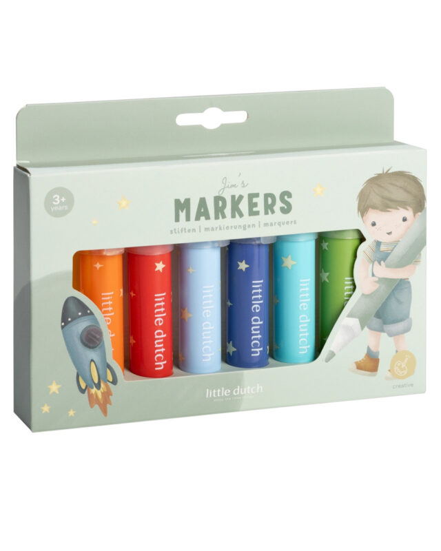 LITTLE DUTCH. Σετ 8 μαρκαδόρων Jim. Happy bee