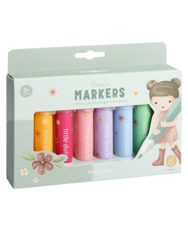 LITTLE DUTCH. Σετ 8 μαρκαδόρων Rosa. Happy bee