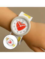 Watchitude: Ρολόϊ χειρός τύπου σλαπ Καρδιές. Happy bee