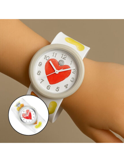 Watchitude: Ρολόϊ χειρός τύπου σλαπ Καρδιές. Happy bee