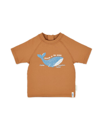 LITTLE DUTCH. Μπλουζάκι κοντομάνικο με προστασία UV Sunny Brown. happy bee
