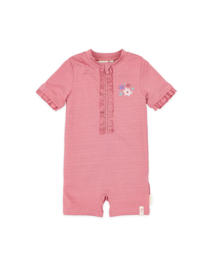 LITTLE DUTCH. Ολόσωμο κοντομάνικο μαγιό Dreamy Pink Sparkle. happy bee