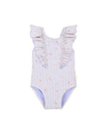 LITTLE DUTCH. Ολόσωμο μαγιό με βολάν Dreamy Stripes. Happy bee