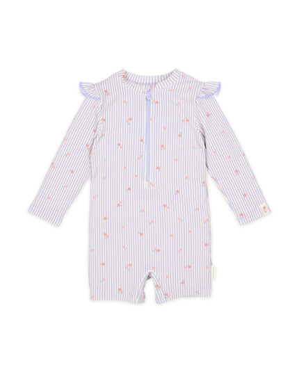 LITTLE DUTCH. Ολόσωμο μακρυμάνικο μαγιό Dreamy Stripes. Happy bee