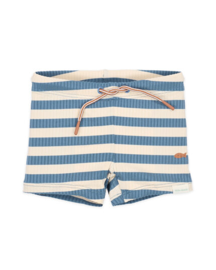 LITTLE DUTCH. Παιδικό μαγιό για αγόρια Ocean Blue Stripes. Happy bee