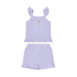 LITTLE DUTCH. Σετ μπλουζάκι και κοντό παντελονάκι Dreamy Purple. Happy bee