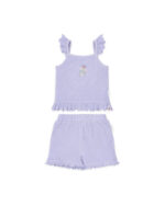 LITTLE DUTCH. Σετ μπλουζάκι και κοντό παντελονάκι Dreamy Purple. Happy bee