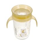 Εκπαιδευτικό Ποτηράκι 360° 240 ml με Χερούλια Yellow. Happy bee