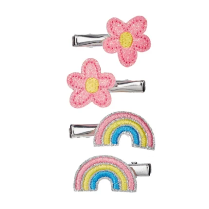 Hair Claws - Mayra - Flower - Rainbow. Souza. Happy bee