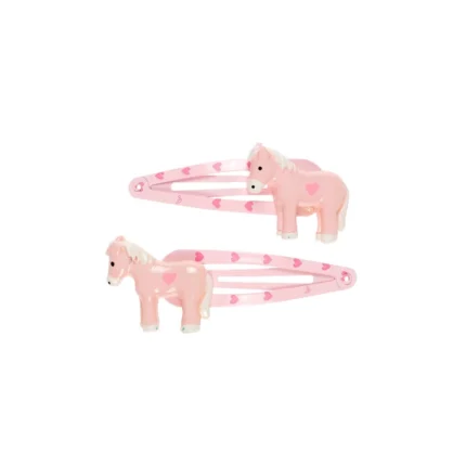 Hair Clips - Cira - Horse - Pink. Souza. Happy bee