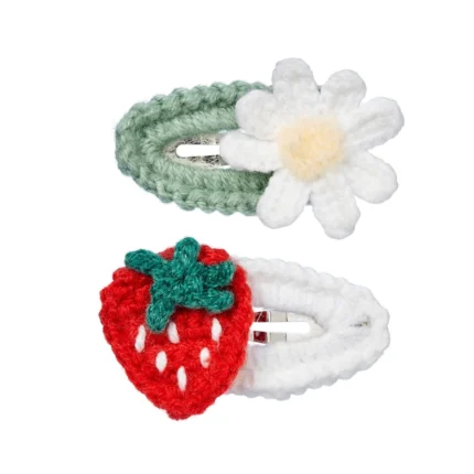 Hair Clips - Vivy - Strawberry and Flower.Souza. Happy bee