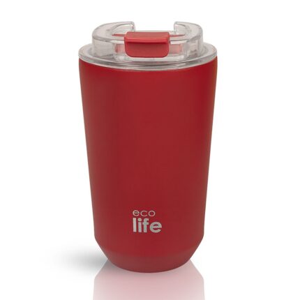 Pure Red Coffee Thermos 360ml. Ecolife. Happy bee