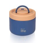 Στρογγυλό Θερμός Φαγητού 650ml | Μπλε. Ecolife. Happy bee