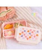 A little lovely company: Δοχείο φαγητού Bento με χωρίσματα- 1,2 L - Hearts. Happy bee