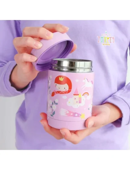 A little lovely company: Θερμός φαγητού από ανοξείδωτο ατσάλι 300ml-Princesses. Happy bee