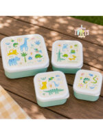 A little lovely company: Σετ 4 δοχεία φαγητού Lunch & Snack Box -Jungle. Happy bee